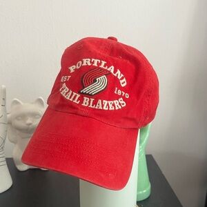 Red portland trailblazers basketball vintage style dad cap baseball hat